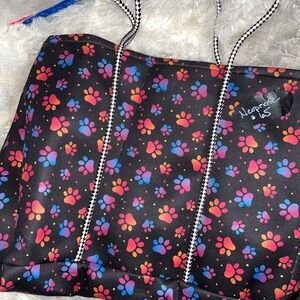 Neoprene Tote with Colorful Paw Prints